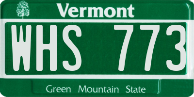 VT license plate WHS773
