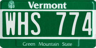 VT license plate WHS774