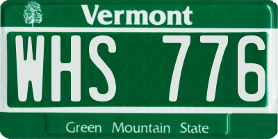 VT license plate WHS776