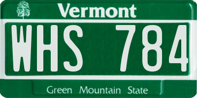 VT license plate WHS784