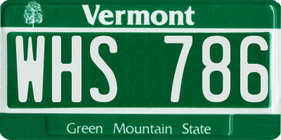 VT license plate WHS786