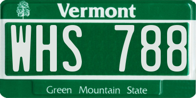 VT license plate WHS788