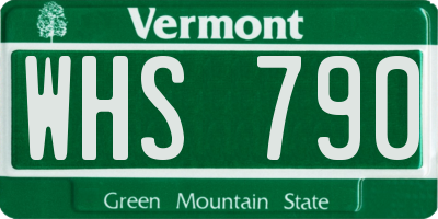 VT license plate WHS790