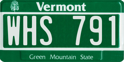 VT license plate WHS791