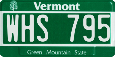 VT license plate WHS795