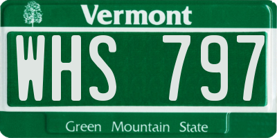 VT license plate WHS797
