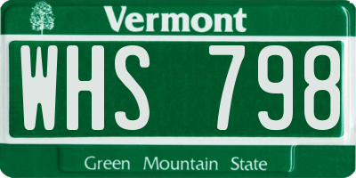VT license plate WHS798