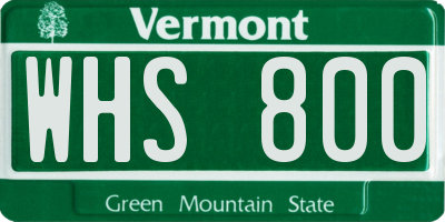 VT license plate WHS800