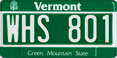 VT license plate WHS801