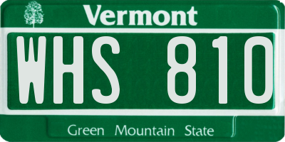 VT license plate WHS810