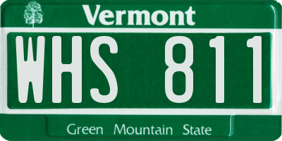 VT license plate WHS811