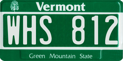 VT license plate WHS812