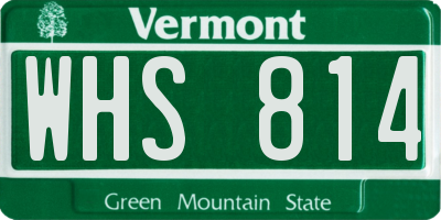 VT license plate WHS814