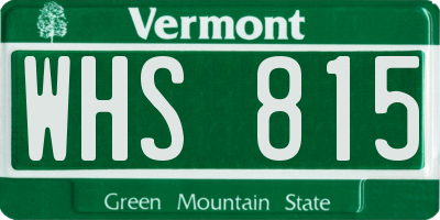 VT license plate WHS815