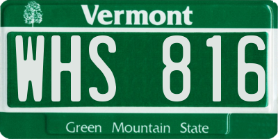 VT license plate WHS816