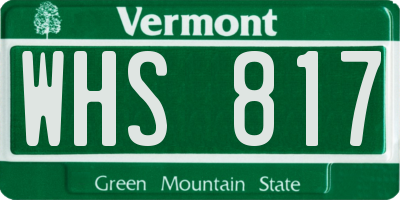 VT license plate WHS817