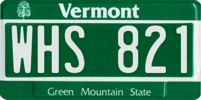 VT license plate WHS821