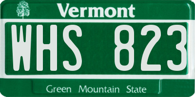 VT license plate WHS823
