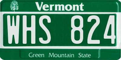 VT license plate WHS824