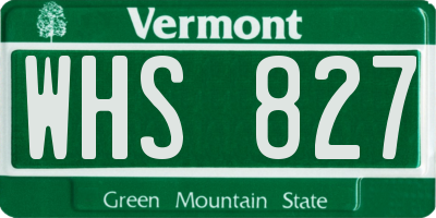 VT license plate WHS827