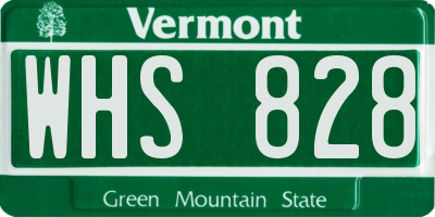 VT license plate WHS828