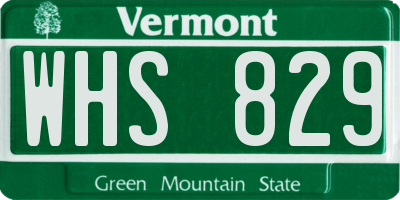 VT license plate WHS829