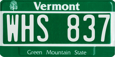 VT license plate WHS837
