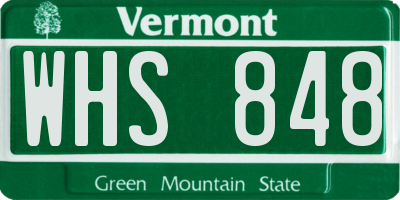 VT license plate WHS848