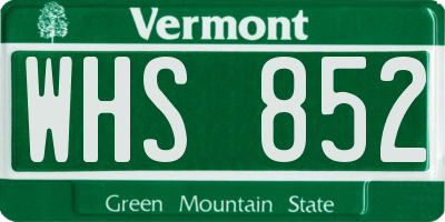 VT license plate WHS852
