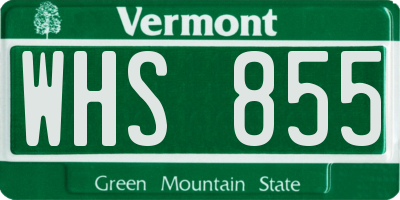 VT license plate WHS855
