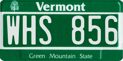 VT license plate WHS856