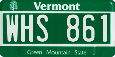 VT license plate WHS861