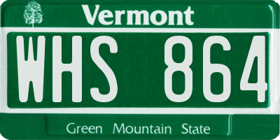 VT license plate WHS864