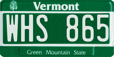 VT license plate WHS865