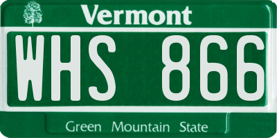 VT license plate WHS866