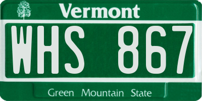 VT license plate WHS867
