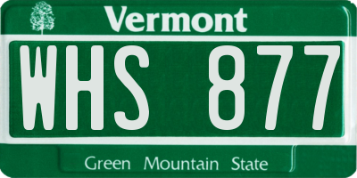 VT license plate WHS877