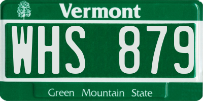 VT license plate WHS879