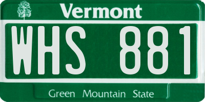 VT license plate WHS881