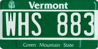 VT license plate WHS883