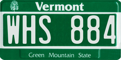 VT license plate WHS884
