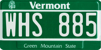 VT license plate WHS885