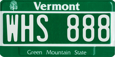 VT license plate WHS888