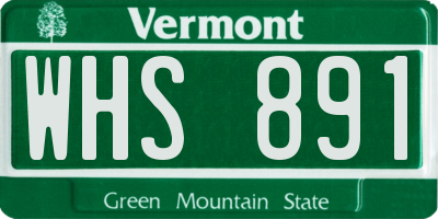 VT license plate WHS891