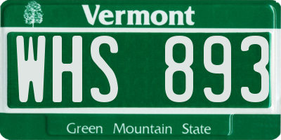 VT license plate WHS893