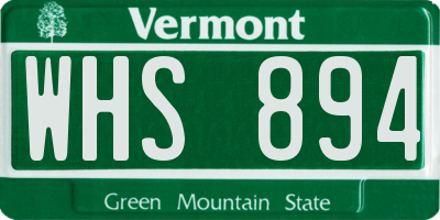 VT license plate WHS894