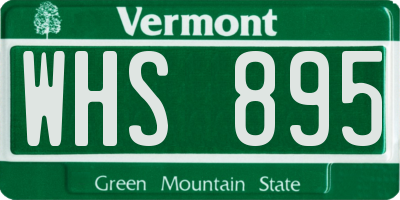 VT license plate WHS895
