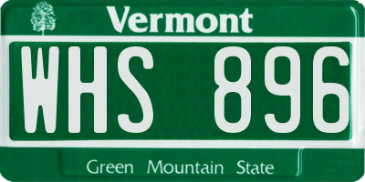 VT license plate WHS896