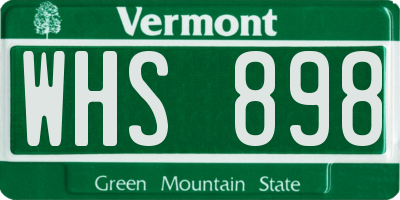 VT license plate WHS898