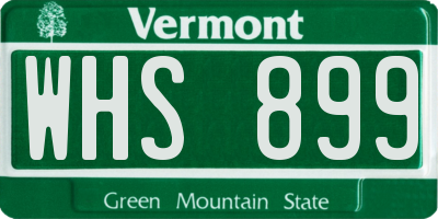 VT license plate WHS899